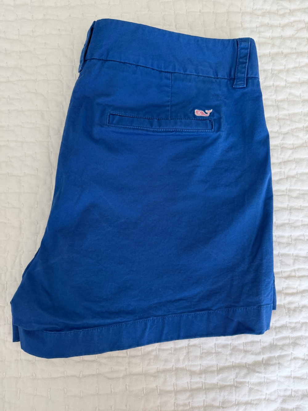 Vineyard Vines Classic Royal Blue Women’s Shorts with Pink Whale Logo, Size 8
